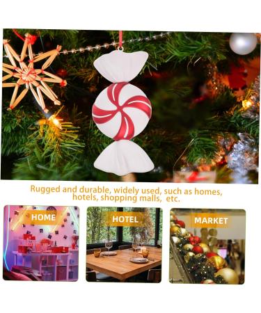 HOMSFOU 1pc Christmas Hanging Ball Decorative Christmas Balls Candy Christmas Decorations Candy Cane Christmas Decorations Christmas Tree Ornament Christmas Candy Pendant Household Mint - Buy Online on GoSupps.com