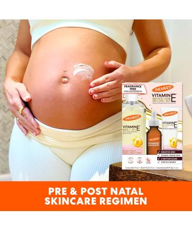 Palmer's Vitamin E Mom's Skin Healing Body Care Kit - Pregnancy & Postpartum Essentials: Body Oil Scar Serum & Concentrated Cream - Buy Online on GoSupps.com