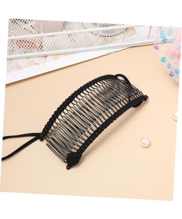 FRCOLOR Banana Side Comb Elastic Stretch Combs Hair Clips for Curly Hair Curling Angel Hair Pins Clip Clip Clip Hair Comb Women Headdress Ponytail Clamp 11x4cm black - Buy Online on GoSupps.com