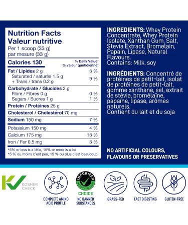 LEANFIT WHEY PROTEIN Cookies & Cream 100% Whey Protein Powder 25g Protein Per Serving Grass-Fed Gluten-Free BCAAs Amino Acid - 26 Servings 851g Tub - Buy Online on GoSupps.com
