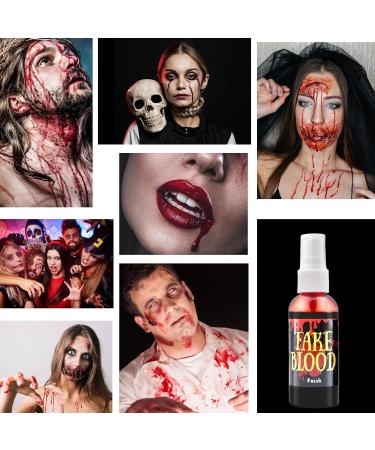 2.1oz Halloween Fake Blood Spray Realistic Washable New Fresh Blood Splatter Liquid Blood for Zombie Vampire Monster SFX Makeup Cosplay Costume Accessories Stage Party Supplies - Buy Online on GoSupps.com