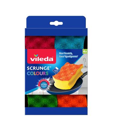 Vileda Colours Scourers Scrubbing Sponges (Pack of 4)