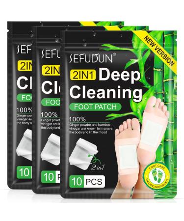 2-in-1 Detox Foot Pads, 30Pcs Ginger Foot Pads Detox, Foot Detox Pads, Deep Cleansing Foot Pads, Natural Bamboo Vinegar Ginger Powder Foot Pads for Relieve Stress, Improve Sleep, Remove Dampness - Buy Online on GoSupps.com