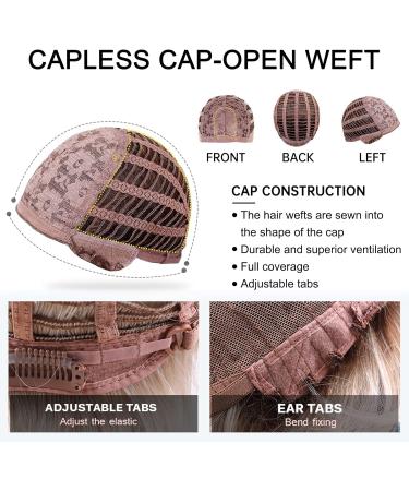 Maeau Women's Real Hair Wig - Long Brown & Blonde Ombre Bob for Daily Cosplay & Parties | Natural Smooth Style 4-Unit Size - Buy Online on GoSupps.com