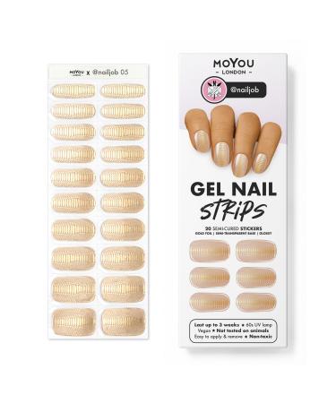 MOYOU LONDON Semi Cured Gel Nail Strips 20 Pc. Gel Wraps for Nails Get 1 Free UV Lamp When You Get 3 or More Easy Apply & Remove for Salon-Quality Manicure -Nailjob 05 - Buy Online on GoSupps.com