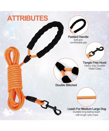 Iokheira 5m Dog Training Line - Durable Leash for All Dog Sizes | 360 Carabiner Reflective Orange - Buy Online on GoSupps.com