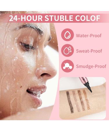 Microblading Eyebrow Pencil - 2-in-1 Dual-Ended Eyeliner & Precision Brow Pen Waterproof & Long-Lasting Dark Brown for Natural Eyebrows - Buy Online on GoSupps.com