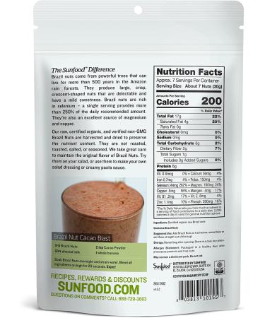 Buy Sunfood Raw Organic Brazil Nuts 0.5 lb (227g) - High-Quality & Nutrient-Rich - Buy Online on GoSupps.com
