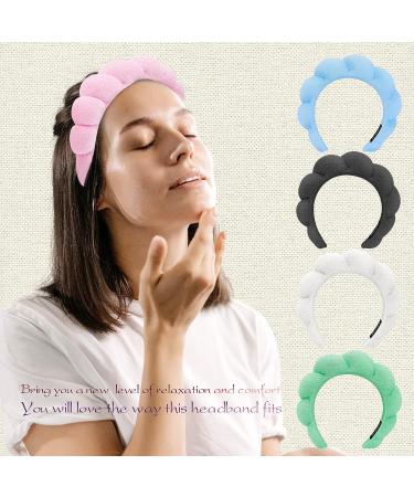 Women's Spa Headband | Sponge & Terry Cloth Fabric | Makeup & Skincare | Pink Bubble Headband - Buy Online on GoSupps.com