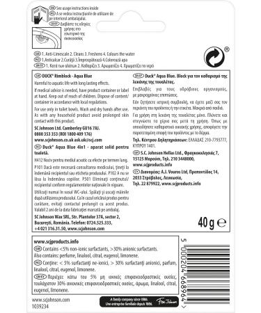 Duck Rim Block Toilet Cleaner & Holder 36g - Long-lasting Hygienic Freshness | Aqua Blue - Buy Online on GoSupps.com