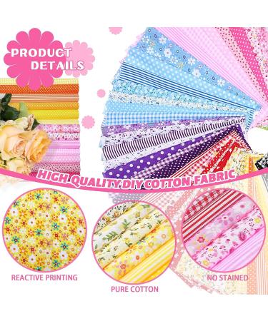 100 Pcs 10x10 Inch Cotton Fabric Square Patchwork Bundles - Floral Craft Fabric for DIY Sewing and Quilting Projects - Buy Online on GoSupps.com