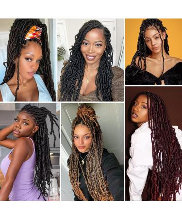 24 Inch Faux Locs Crochet Hair Packs - Pre Looped Curly Wave Butterfly Locs for Black Women | 128 Strands | Soft and Natural Look (1B) - Buy Online on GoSupps.com