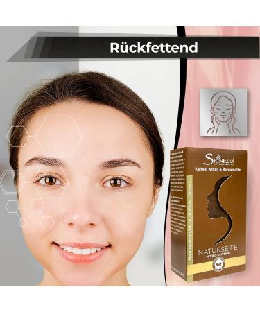 Skineco Natural Soap | Sustainable Shower Soap with Bergamot Argan Coffee Organic Olive Oil | Body Soap | Handmade Natural Cosmetics | Soap for Face and Skin Cleansing | Mild Shower Gel | Vegan - Buy Online on GoSupps.com