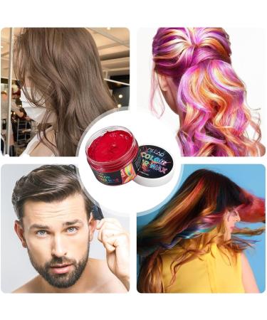 Colored Hair Wax Natural Styling Wax - 4.23 oz Instant Natural Defining Hair Coloring Wax Mud Harmless Non-Permanent Hair Color Wax - Buy Online on GoSupps.com