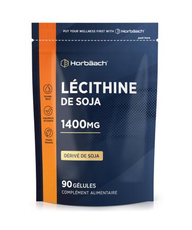 L cithine de Soja 1400 mg | 90 G lules | Compl ment Alimentaire Hautement Dos | Soy Lecithin Softgels | by Horbaach