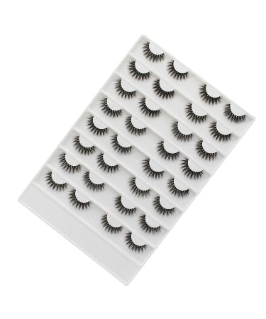 Dedila 16 Pairs Handmade Natural 3D Mink False Eyelashes - Short, Daily Fluffy, Lightweight Makeup Volume Extensions - Reusable Stripe Lashes (A03) - Buy Online on GoSupps.com