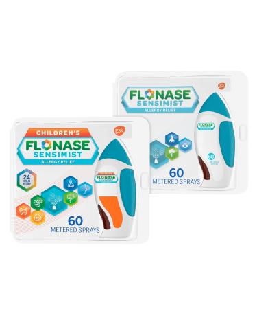 Flonase Sensimist Allergy Relief Nasal Spray Non-Drowsy Allergy Medicine for Kids and Allergy Medicine for Adults, Gentle Mist Multipack - 12 Sprays Total (2 Bottles of 6 Sprays) Family Pack