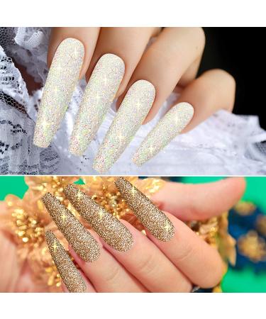 288 Extra Long Ballerina Press On Nails - 12 Sets Gradient Glitter Coffin False Nails for DIY Nail Salon - Buy Online on GoSupps.com