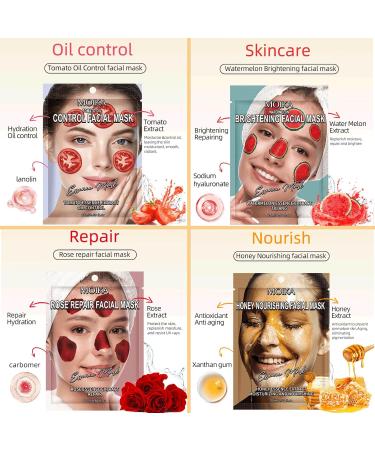 Sheet Mask Skin Care for Teenage Girls - Hydrating Face Mask Set to Moisturizing & Smoothing - Pamper Gifts for Women Fruit Face Mask Gift Set to Repair Damage & Brighten - Face Masks Skincare(Set A) - Buy Online on GoSupps.com