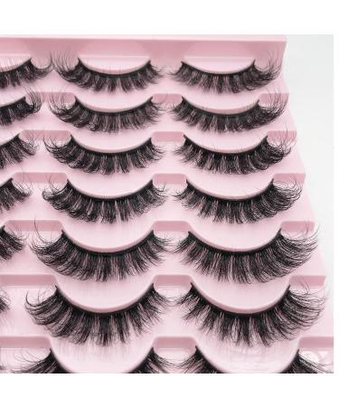 Russian Strip Lashes Yasnai DD Curl | Fluffy Cat Eye Faux Mink Lashes 14 Pairs Pack - Natural False Eyelashes | W01 - Buy Online on GoSupps.com