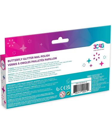 Girls Butterfly Nail Polish Set - Non-Toxic, 5 Shimmery Polishes with Butterfly Glitter - Nail Polish Kit for Kids 8-12 - Buy Online on GoSupps.com