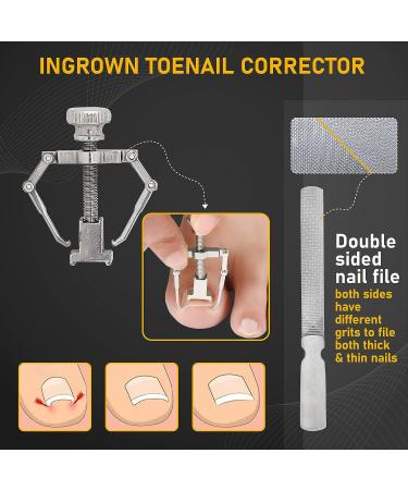 Professional Ingrown Toenail Clippers Set for Seniors - Heavy Duty Stainless Steel Toe Nail Cutter for Thick Toenails - Easy Grip Handle - Curved Pedicure Kit - Buy Online on GoSupps.com