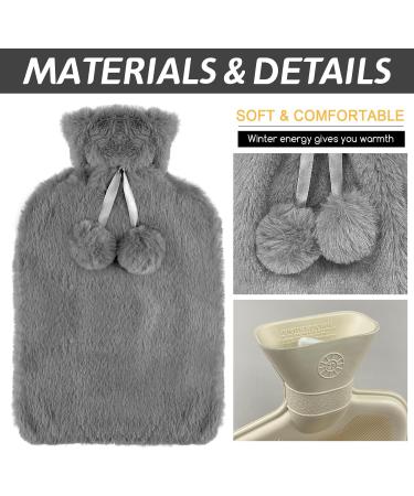 Jsdoin 2L Hot Water Bottle with Soft Fleece Cover - Pain Relief for Hand, Feet, Neck & Shoulders - Buy Online on GoSupps.com
