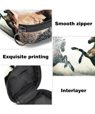 Menstrual Pad Bag with Zipper | Cool Horse Animal Design | Ladies Napkin & Tampons Pouch for Women & Girls | International Shipping Available - Buy Online on GoSupps.com