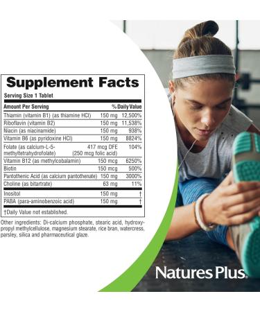 NaturesPlus Mega B-150 (90 Tablets Pack of 2) - Balanced B-Complex - Sustained Release Formula - Vegetarian Gluten Free - 180 Total Servings - Buy Online on GoSupps.com