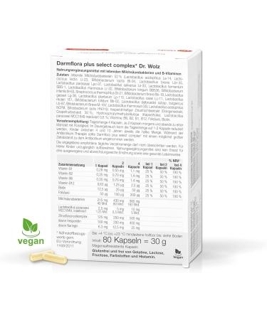 Buy Darmflora Plus Select Complex by Dr. Wolz - 80 Capsules 160 Billion CFU Daily 23 Bacterial Strains Flavonoid Complex - International Shipping Available - Buy Online on GoSupps.com