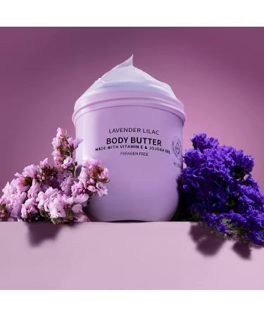 Lavender Lilac Body Butter - Ultra-Hydrating Shea Butter Cream with Jojoba Oil & Vitamin E for Men & Women - Natural Moisturizer for Normal to Dry Skin - Buy Online on GoSupps.com