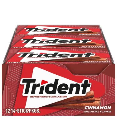 Trident Cinnamon Sugar Free Gum, 14 Count (Pack of 12) (168 Total Pieces)