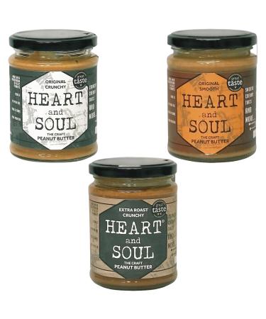 Heart & Soul Nut Butter Jar Pick N Mix - Choose From 3 Flavours |Craft Peanut Butter - Original Crunchy Original Smooth Craft Peanut Butter - Extra Roast - Pack of 2 X 280g 280 g (Pack of 2)