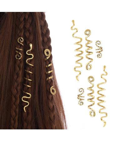 FRDTLUTHW Gold Snake Hair Jewelry for Braids Dreadlock Accessories for Women Girls(pack of 6) Color.Gold