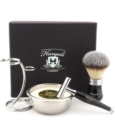 Haryali London Razor Set for Men | Double-Sided Razor Synthetic Brush Stand Soap & Bowl - International Shipping Available - Buy Online on GoSupps.com