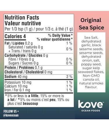 Kove Ocean Foods - Original Sea Spice Seasoning - Furikake Style Flavour - 50 Gram Bottle - Pack of 3 - Buy Online on GoSupps.com