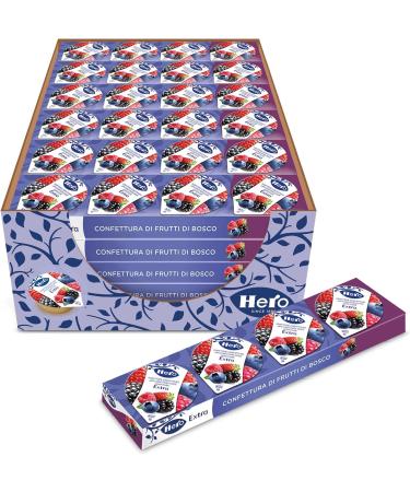 Hero Poker Wild Berries Jam Pack of 30 x 100g Packs (4 Individual Boxes x 25g) Extra Jam & Jam Quality Fruit No Preservatives and Colorings