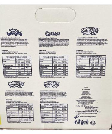 Walkers Crisps Snack Variety Box 60 Pack Quavers Baked Wotsits Mega Monster Munch Crisps Snack Mix Party Box Boxed Treatz - Buy Online on GoSupps.com