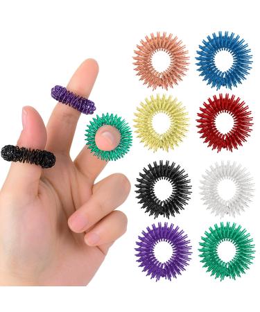 8 Pieces Acupressure Rings-Spiky Sensory Finger Rings Acupuncture Rings Fidget for Silent Stress Reducer and Massager Improves Blood Circulation 8 Pcs - Buy Online on GoSupps.com