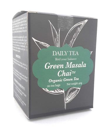 Daily Tea Organic Green Masala Chai 20 Tea Bags net Weight 40g