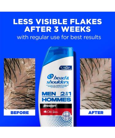 Head and Shoulders Mens 2 in 1 Dandruff Shampoo and Conditioner Anti-Dandruff Treatment Old Spice Swagger for Daily Use Paraben Free 613 mL - Buy Online on GoSupps.com
