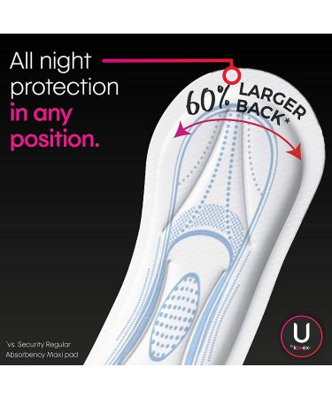 U by Kotex Security Maxi Overnight Pads, Unscented - 112 Count, Non-Winged - Buy Online on GoSupps.com
