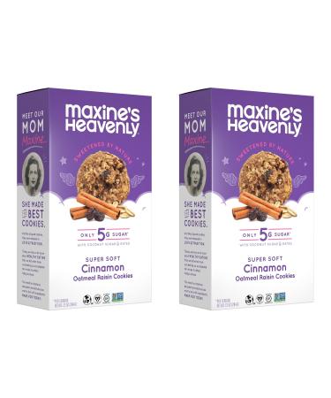 Maxine's Heavenly Cinnamon Oatmeal Raisin Cookies | Gluten Free, Made with Oats, Sweetened with Coconut Sugar & Dates | Tasty Low Sugar Vegan Dessert | 7.2 Ounces Each (2 pack) Cinnamon Oatmeal Raisin 7.2 Ounce (Pack of 2)
