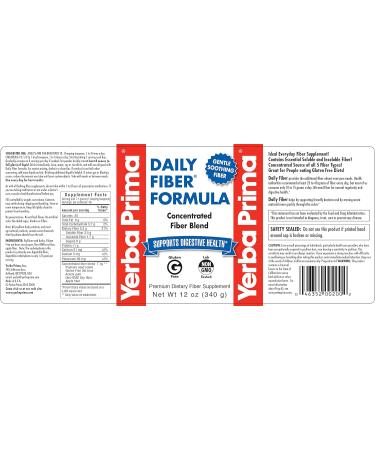 Yerba Prima Daily Fiber Formula Powder - 12 oz (Pack of 3) - Soluble & Insoluble Dietary Fiber Supplement - Buy Online on GoSupps.com