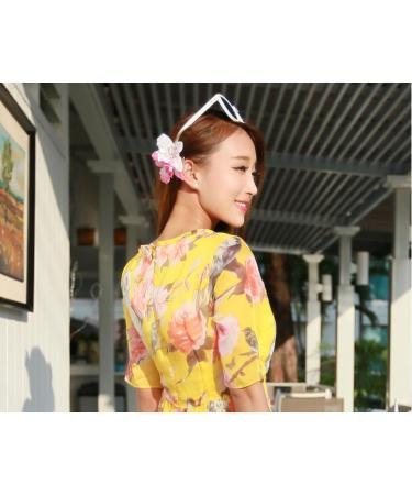 Diawell Orchid Hair Clip - White Flower Blossom Corsage Accessory for Elegant Hairstyles | Buy Internationally - Buy Online on GoSupps.com