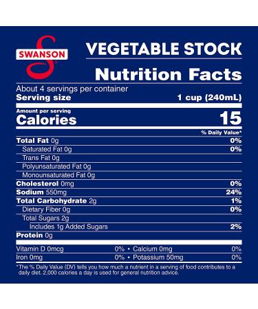 Swanson 100% Natural Gluten-Free Vegetable Stock 32 Oz Carton - 1 Pack - Buy Online on GoSupps.com