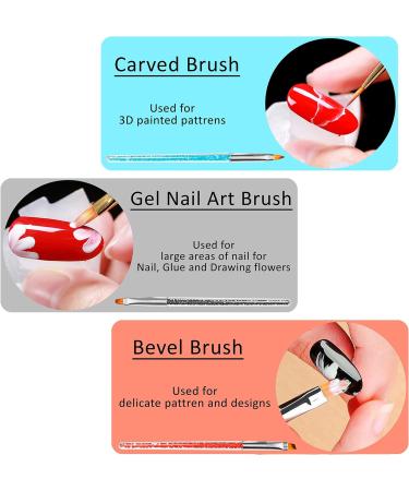 HOMEREVEL 5Pcs Nail Art Brush Set for Stunning Designs and Fine Detailing - Ideal for Salons and DIY Nail Art - Buy Online on GoSupps.com