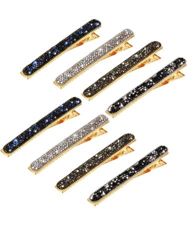 8 Pieces Rhinestone Hair Clips Crystal Alligator Clip Hair Pins Long Slim Duckbill Hair Barrettes Hair Accessories for Women Girls