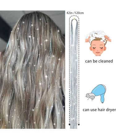 Chostky Hair Tinsel Kit Extensions Fairy Hair Tinsel Strands Kit 12 Colors 2400 Strands 47 Inches Hair Braiding Kit Hair Extentions Accessories for Girls Women Halloween Christmas Cosplay Party - Buy Online on GoSupps.com