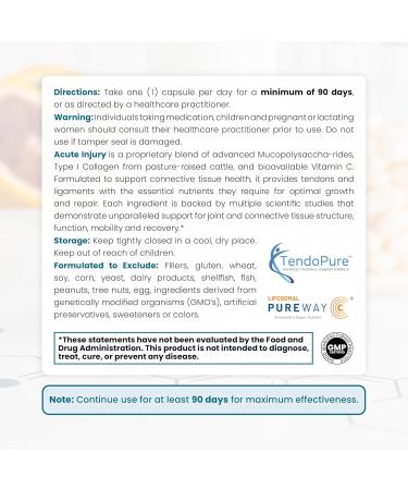 Pure Therapro Rx Acute Injury | Tendon & Ligament Support | Convenient Once a Day Clinical Dose | Supports Tendon Health Movement & Physical Function | Pharm-Grade (90 Capsules) - Buy Online on GoSupps.com